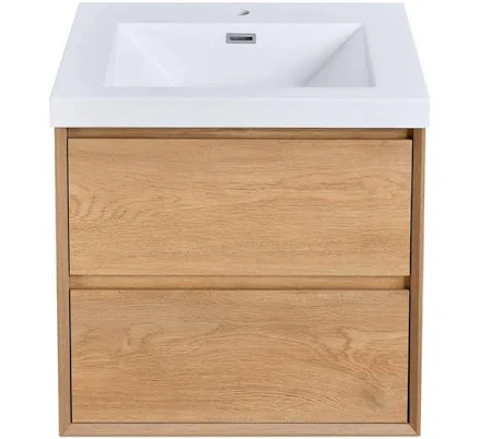 PROOX MinimalGrace 24 in. Single Sink Floating Oak Bath Vanity
