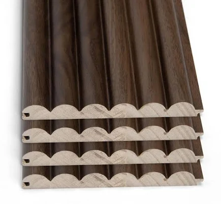 Rounded Fluted Walnut Decorative Slat Wall Paneling