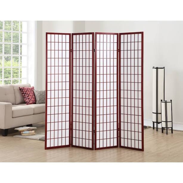 Roundhill Furniture 4 Panel Oriental Shoji Screen Room Divider t2574p165138