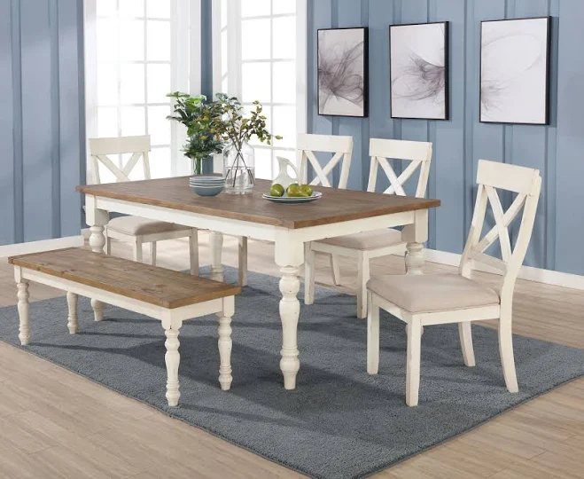 Roundhill Furniture Prato 6-Piece Dining Table Set