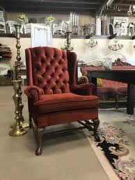 Ruby Velvet Wingback Chair