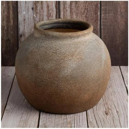 Rust Round Terracotta Vase