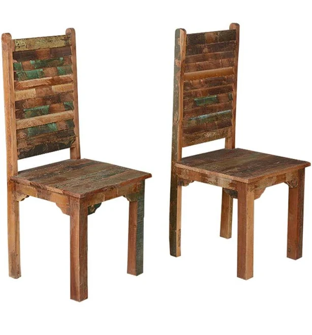 Rustic Distressed Reclaimed Wood Dining Chair