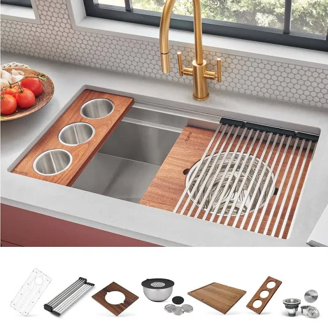 Ruvati 33-Inch Workstation Ledge Kitchen Sink