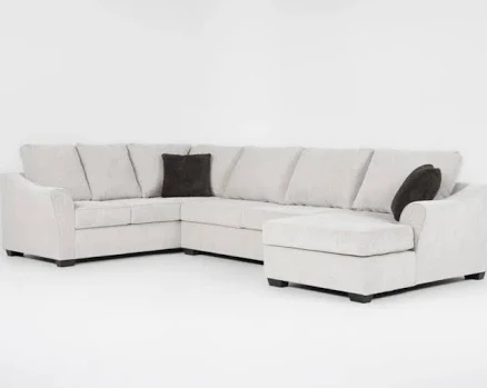 Sectional Sofa - Hobson Linen 3 Piece Left Arm Facing Tux & Right Chaise Beige F