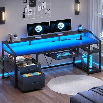 SEDETA 63 Inch Ergonomic LED Gaming Desk