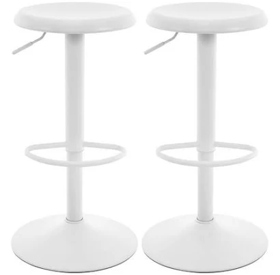 Set of 2 Backless Metal Bar Stools