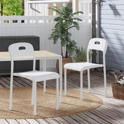 Set of 2 Stackable Modern Kitchen Chairs