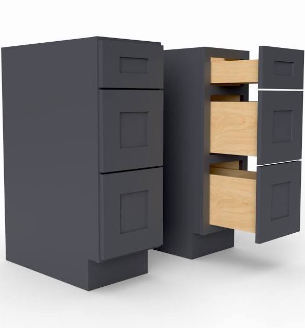 Shaker Three Drawer Base Cabinet