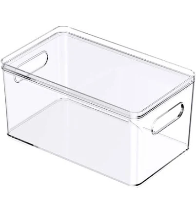 Simply Tidy Small Clear Stacking Plastic Bin with Lid