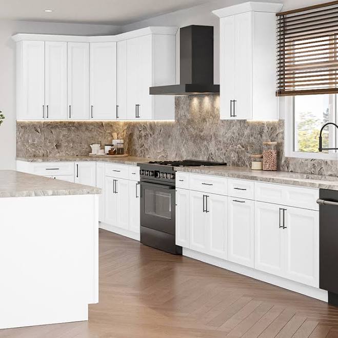 Springfield White RTA Kitchen Cabinets 10 Ft Basic at Wholesale Price. Buy Now O