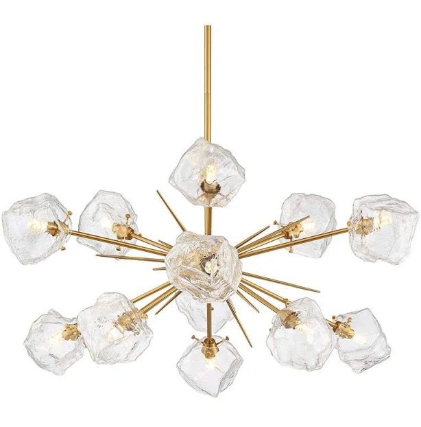 Stiffel Golden Bronze Large Sputnik Pendant Chandelier