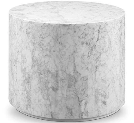 Stilnovo Usa Carrara Marble Monolith Drum Accent Table