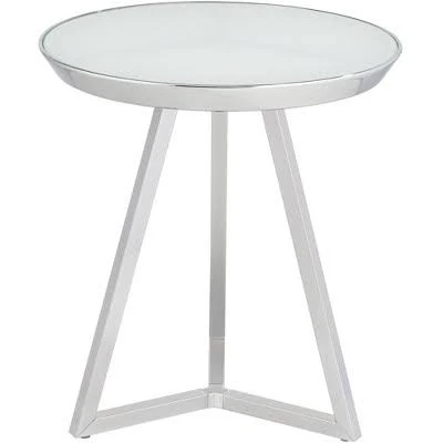 Studio 55D Carrie Modern Glass and Chrome End Table
