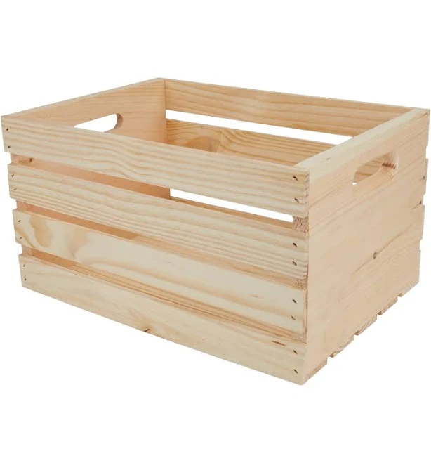 Style Selections Pine Wood Crates Large Unfinished Wood Stackable Milk crate | 5
