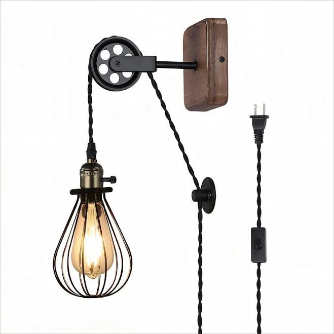 SUNLLOK Wood Cage Wall Lamp LV310-N
