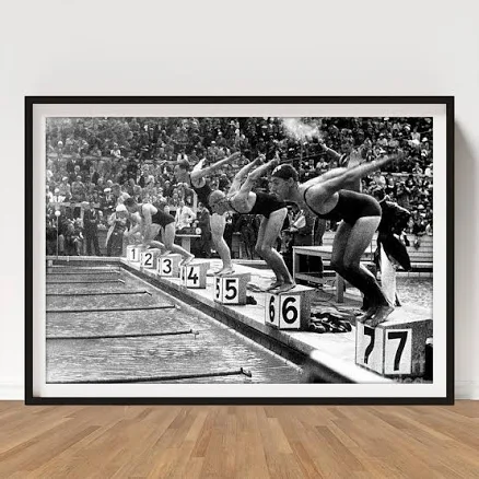 Swimming Competition at Berlin Olympic Poster