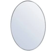 Timeless Home 34 in. W x 24 in. H Contemporary Metal Framed Oval Silver Mirror