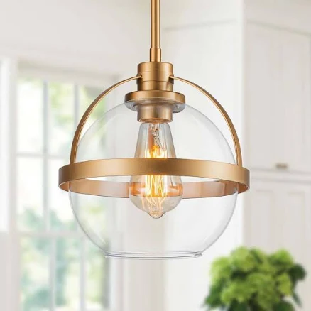 TinHon Modern Gold Globe Pendant Light