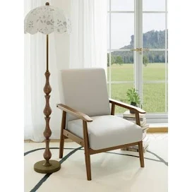 Tree City Mid-Century Modern Faux Leather Accent Chair