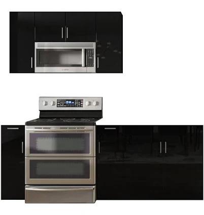 True Black Gloss RTA Kitchen Cabinets by Wholesale Cabinets