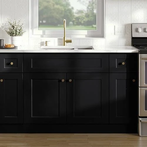 True Black Shaker Assembled Kitchen Cabinets by Wholesale Cabinets