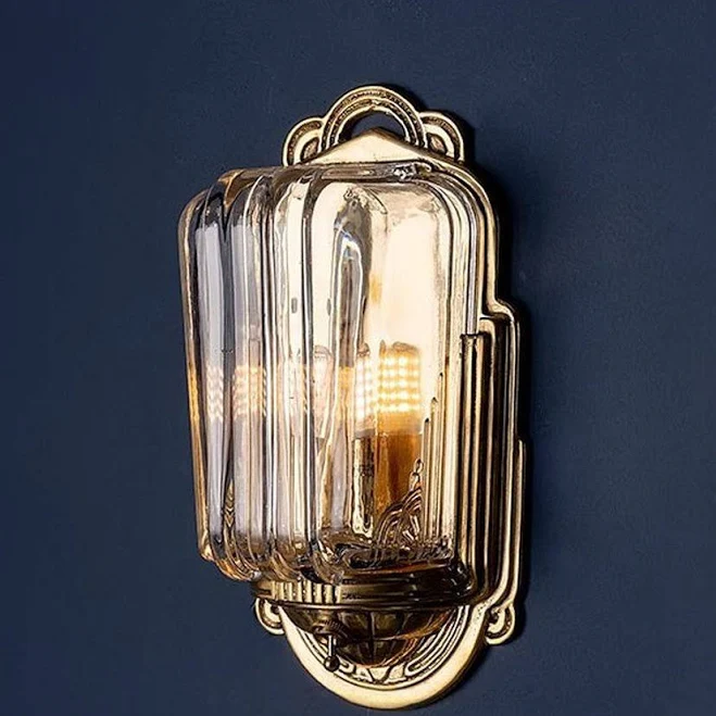 Tudo and Co Edgar Gold Art Deco Retro Wall Light
