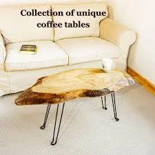 Unique Live Edge Coffee Table, One Piece Oak and Ash Slab, Organic Shape Tableto