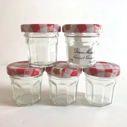 Upcycled Mini Jelly Jars: Bonne Maman, Farmhouse Storage, Set of 5