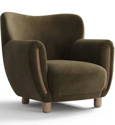 Valencia Emerald Ultra Soft Velvet Fabric Accent Chair