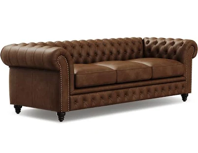 Valencia Parma Italian Full Aniline Leather Classic Tufted Chesterfield Living R