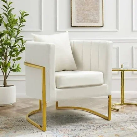 Velvet Accent Barrel Chairs