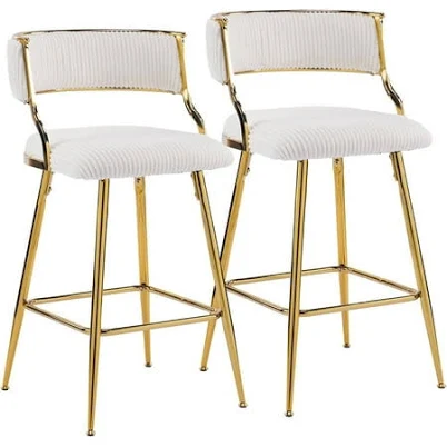 Vingli Velvet Counter Height Bar Stools (Set of 2)
