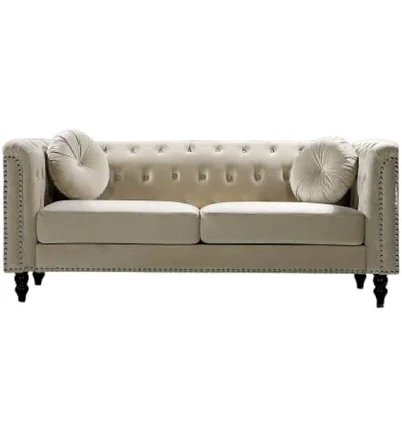 Vivian Classic Velvet Kittleson Nailhead Chesterfield Sofa
