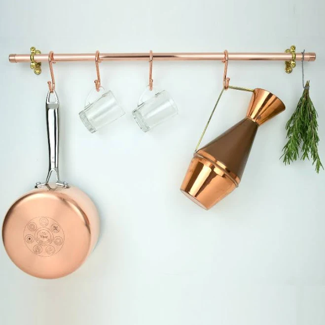 Wall Mounted Copper Pot and Pan Rail - 15mm 140cm Copper Pot and Pan Rail / Sati