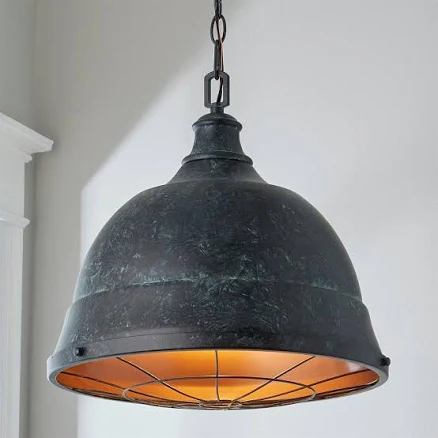 Weathered Industrial Caged Pendant