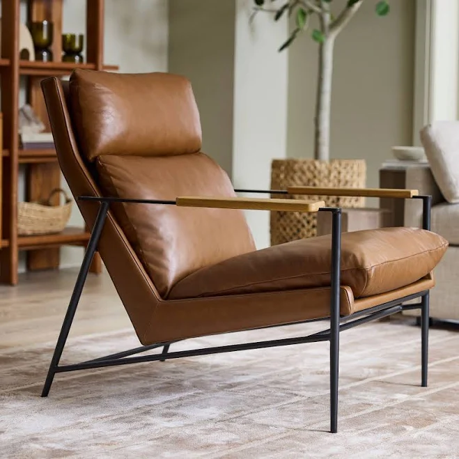 West Elm Kinsley Leather Lounge Chair