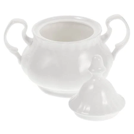 Whamvox White Ceramic Sugar Jar with Lid