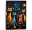 Whimsical Cat Canvas Wall Art Colorful Cats Mystical Night Sky Wall Decor Pictur