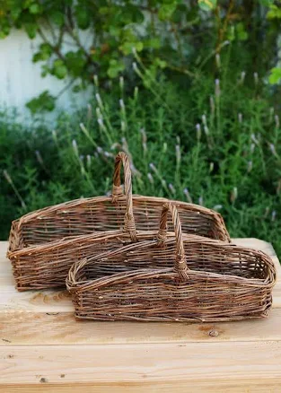 Wicker Garden Harvest Basket Rectangular Large