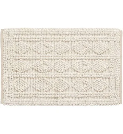 World Market Ivory Geometric Loop Bath Mat
