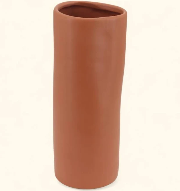 Zen-Inspired Terracotta Organic Tall Vase