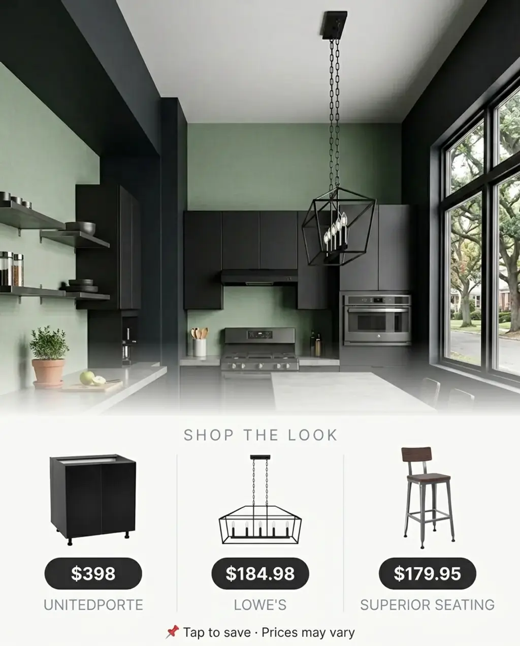 Urban Galley Kitchen with Dark Cabinets and Metal Accents — Shop the Look