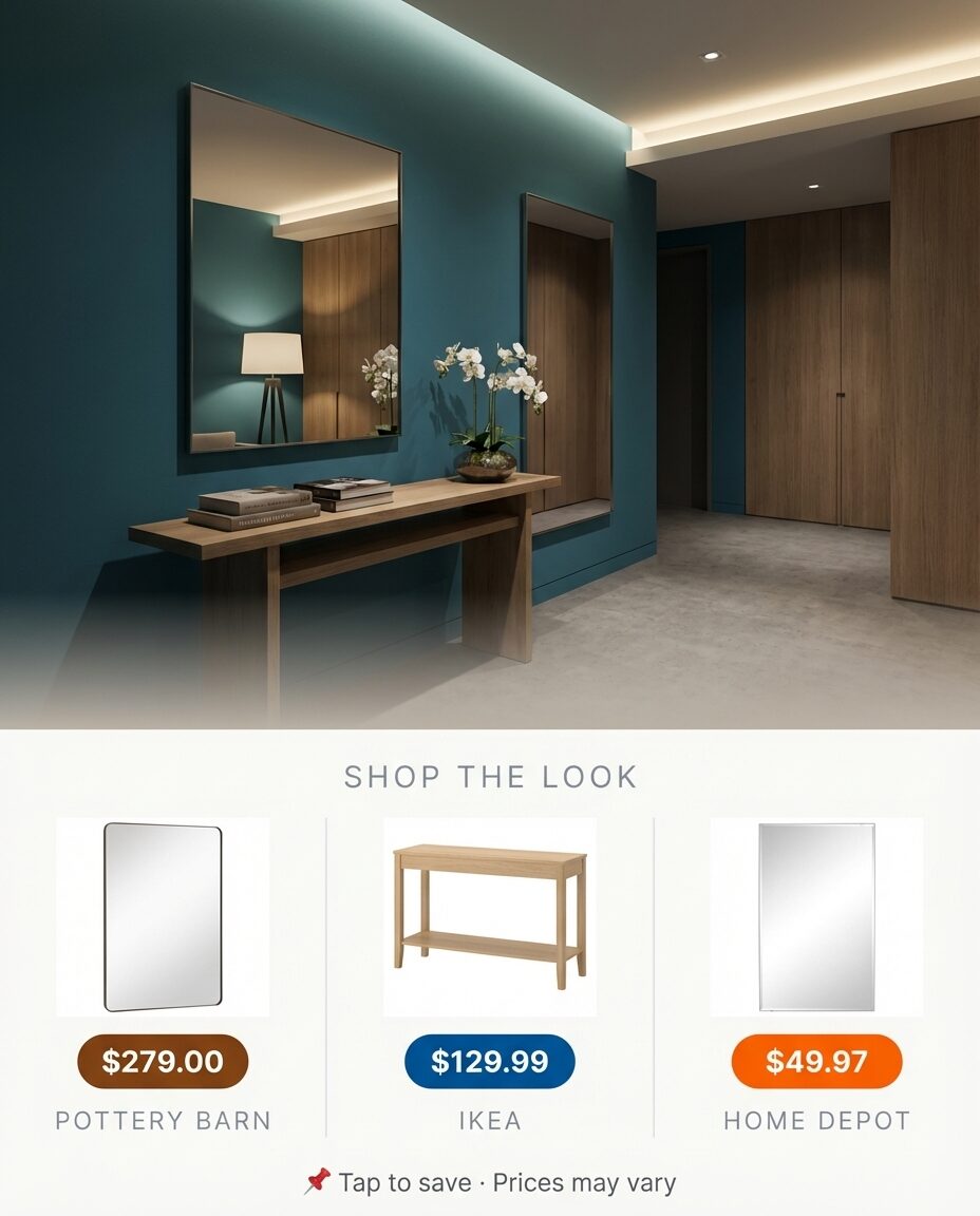 Low Ceiling Basement with Clever Lighting & Mirror Tricks — Shop the Look