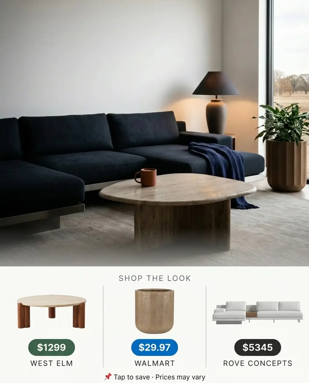 Modern Earthy Tones & White Walls Living Room — Shop the Look