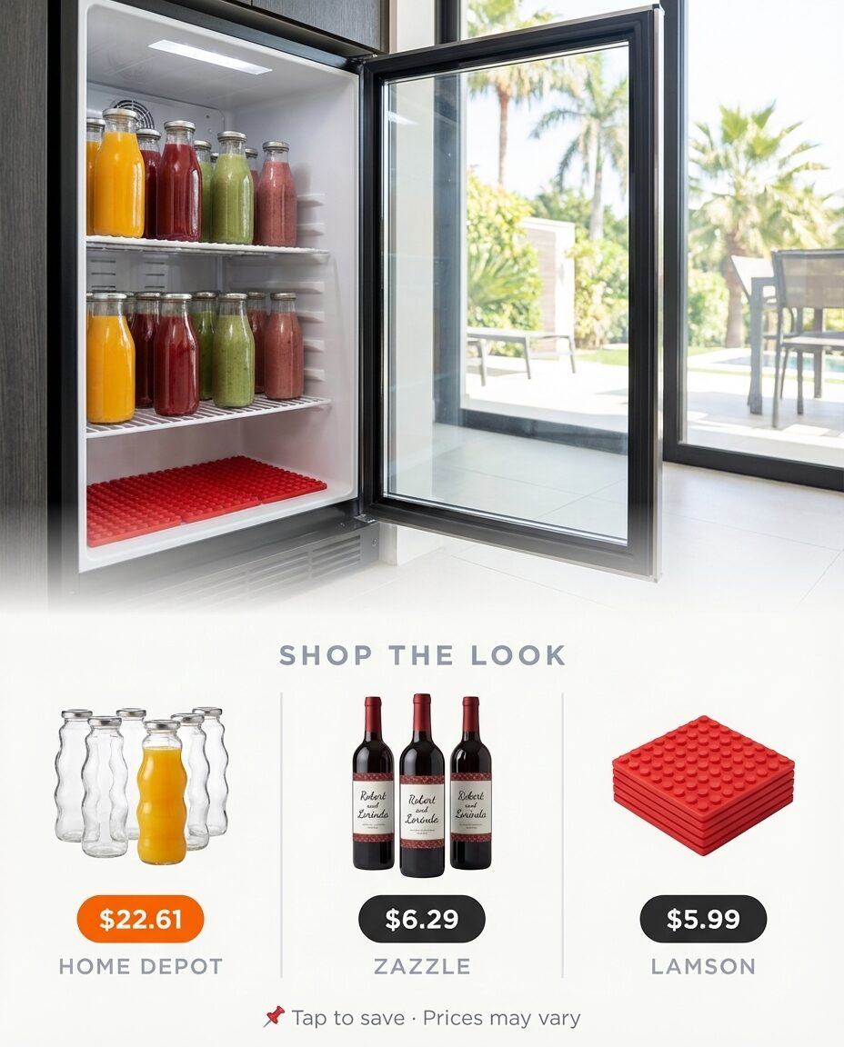 Aesthetic Glass Bottle Drink Display — Shop the Look