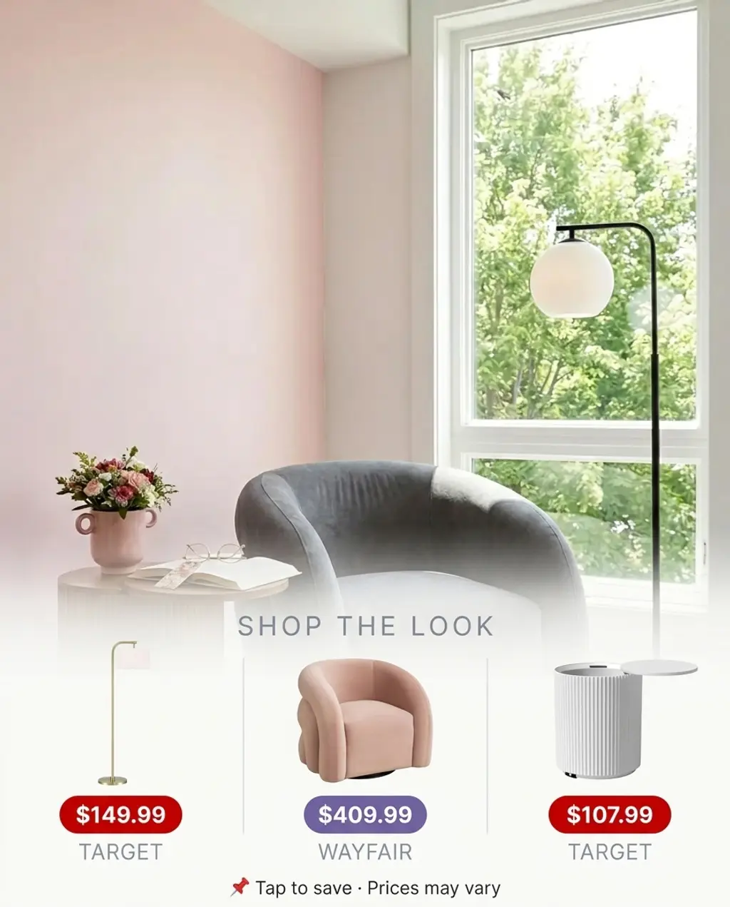 Pink-Toned Reading Corner, Cozy & Organized — Shop the Look