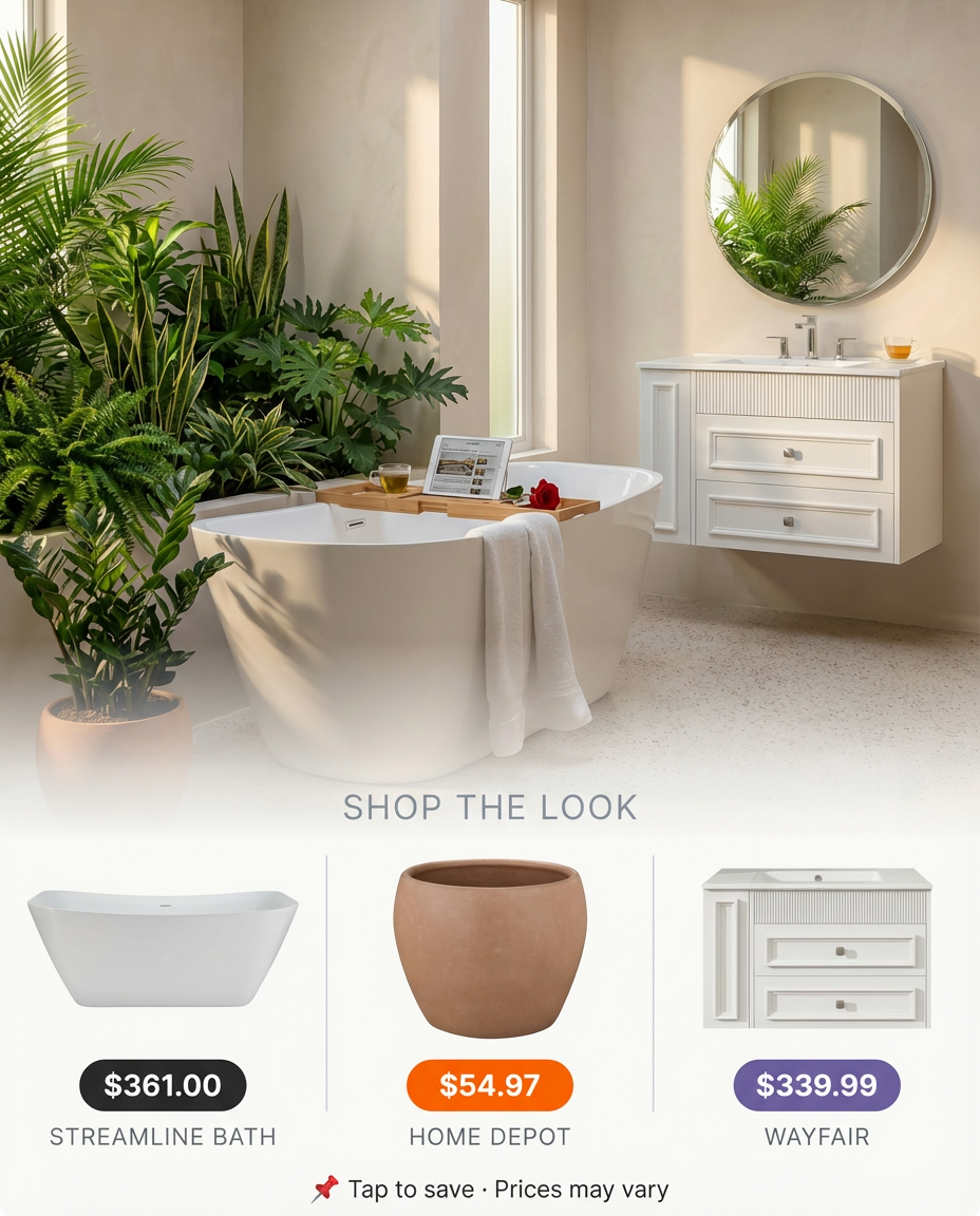 Bathroom with Skylight and Indoor Garden — Shop the Look