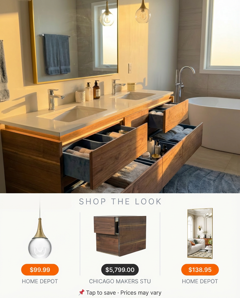 Luxury Master Bathroom with Bespoke Cabinetry Organization