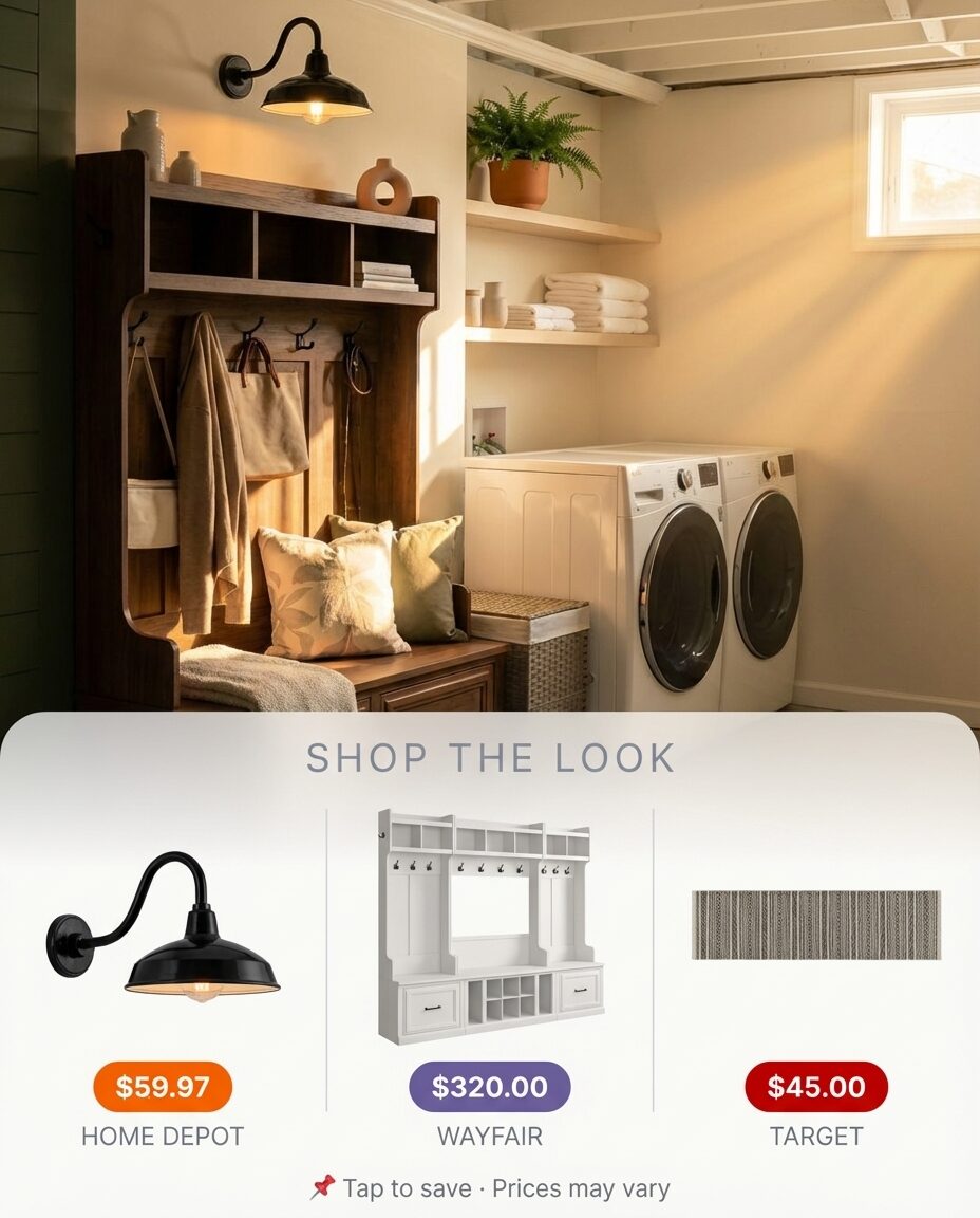 Michigan Basement Mudroom & Laundry Combo — Shop the Look